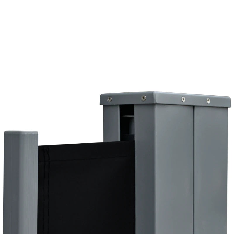 6m x 2m Retractable Black Screen Fence For Sun Protection/Privacy