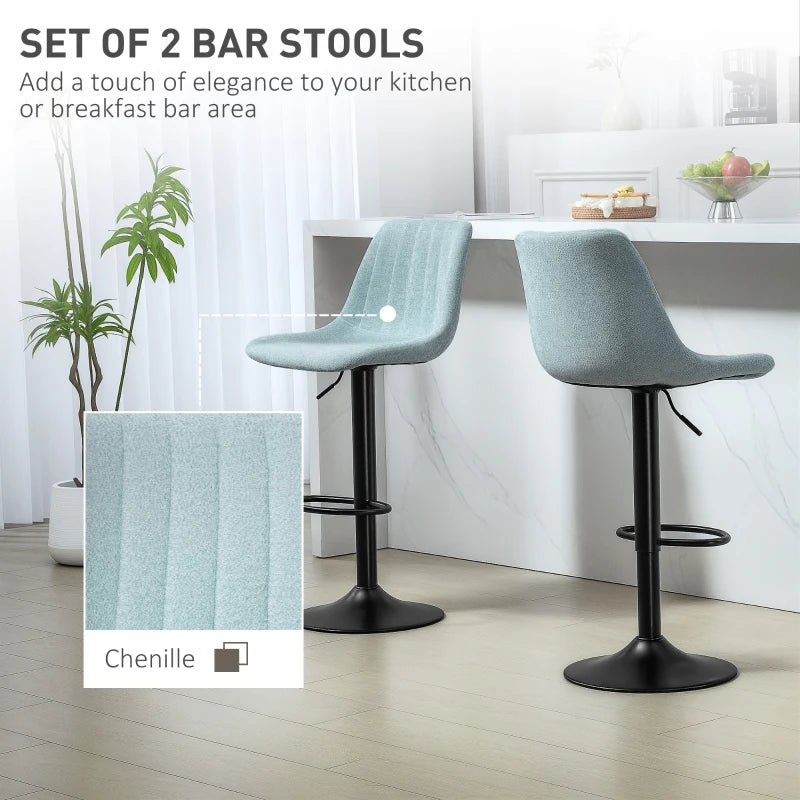 Set of 2 Blue Chenille-Feel Tub Bat Stools - Stylish, Comfortable, and Durable Bathroom Seating