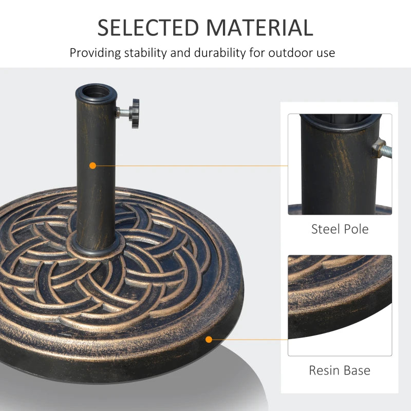 Bronze Tone Heavy Duty Patio Umbrella Base Stand