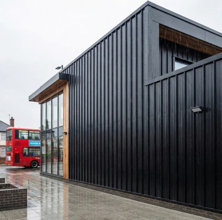 32/1000 Box Profile Polyester Paint Coated 0.5mm Metal Roof Sheet Black