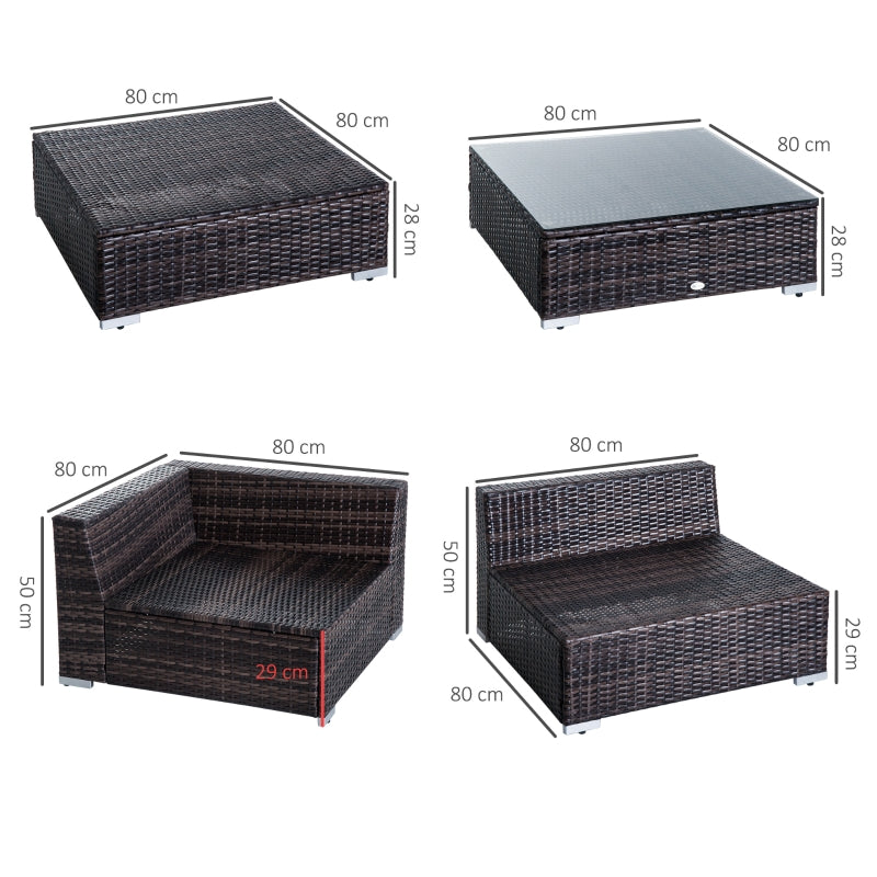 6 Piece Rattan Sofa Set With Coffee Table