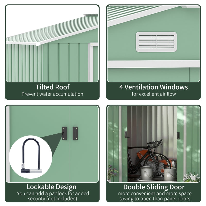 Light Green 7ft x 4ft Metal Shed