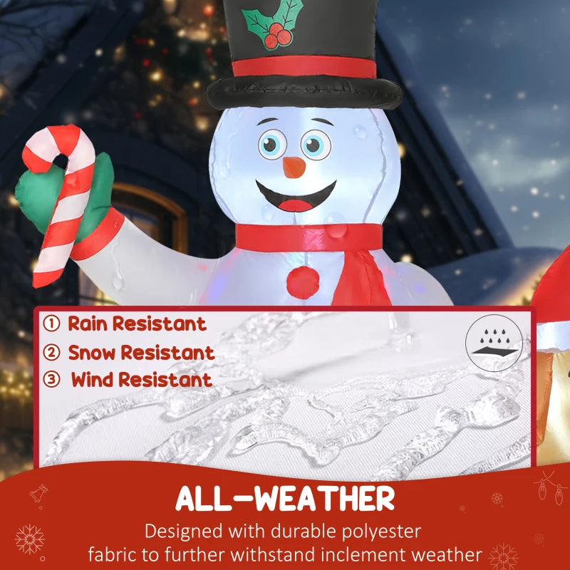 6FT Christmas Inflatable Snowman & Dog with LED Lights - Blow Up Holiday Decoration for Indoor & Outdoor Garden Decor