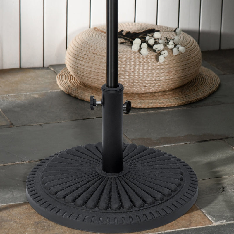 Black Round Cement Umbrella Base - Fits Φ35mm, Φ38mm, Φ48mm Pole