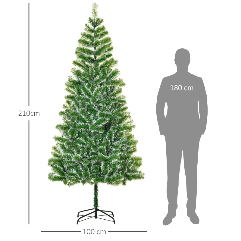 7FT Artificial Christmas Tree with Metal Stand - Perfect Indoor Holiday Decoration & Xmas Gift - Lush Branch Tips