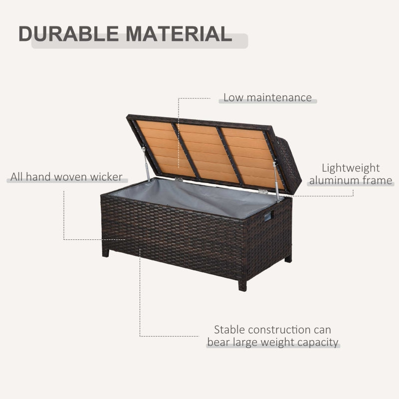 Rattan Storage Bench - Mixed Brown - 130 L