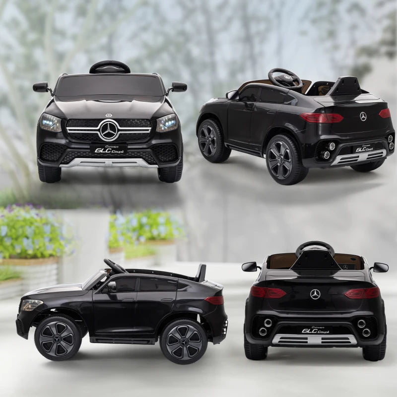 Licensed Mercedes-Benz GLC Kids Ride On Car Remote Control Soft Start MP3 LED Headlights Black