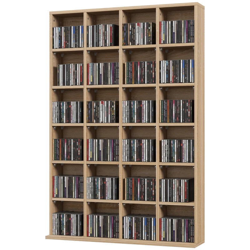 Adjustable CD Storage Unit with Nature Wood Finish - 89 x 130.5 cm, Perfect for Organizing Your Music Collection