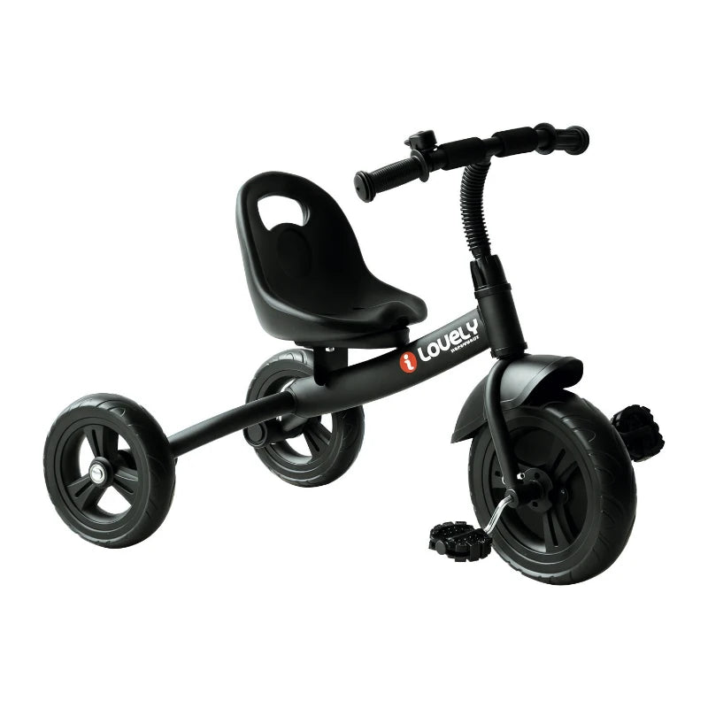 Kids Trike for Toddlers - 3-Wheel Ride-On Bicycle for Ages 1.5 to 4 Years - Black Tricycle