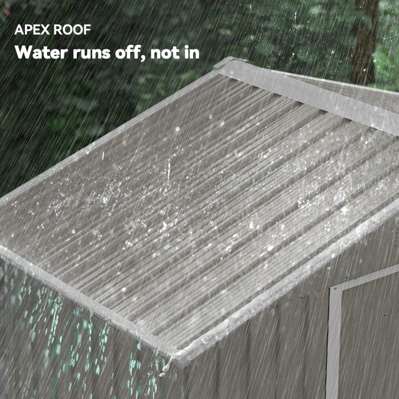 6.5ft x 3.5ft Metal Garden Storage Shed for Outdoor Tool Storage with Double Sliding Doors and 4 Vents