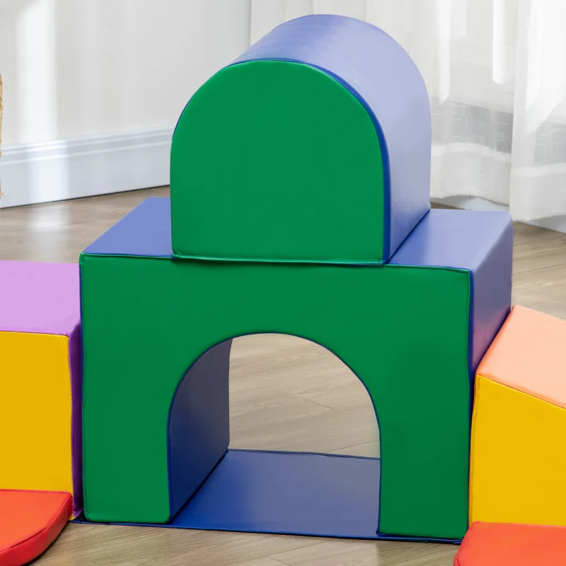 Multicoloured Seven-Piece Soft Playset for Toddlers Perfect for Indoor Play and Learning