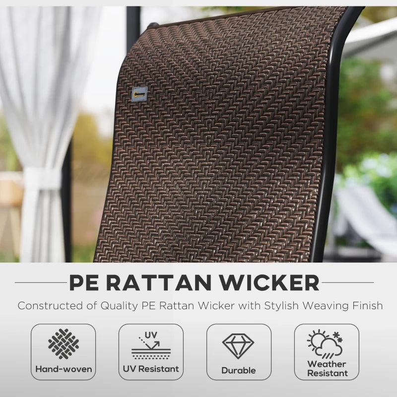 Set of Four Dark Brown Folding Garden Chairs with Seven-Position Adjustable Backs - Outdoor Seating, Space-Saving Design