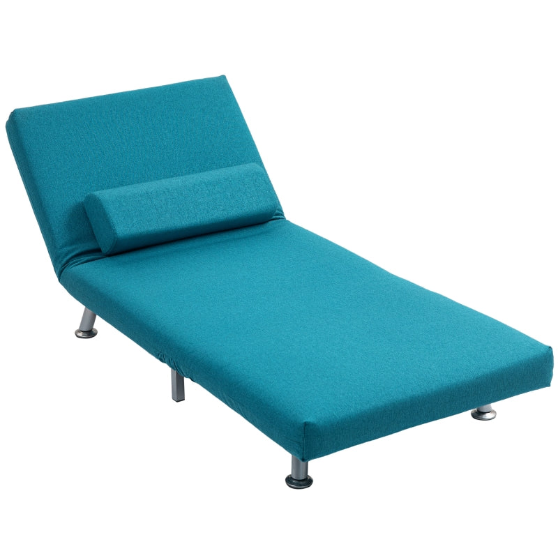 Linen-Feel Dark Blue Sleeper Chair for Stylish and Comfortable Guest Accommodation