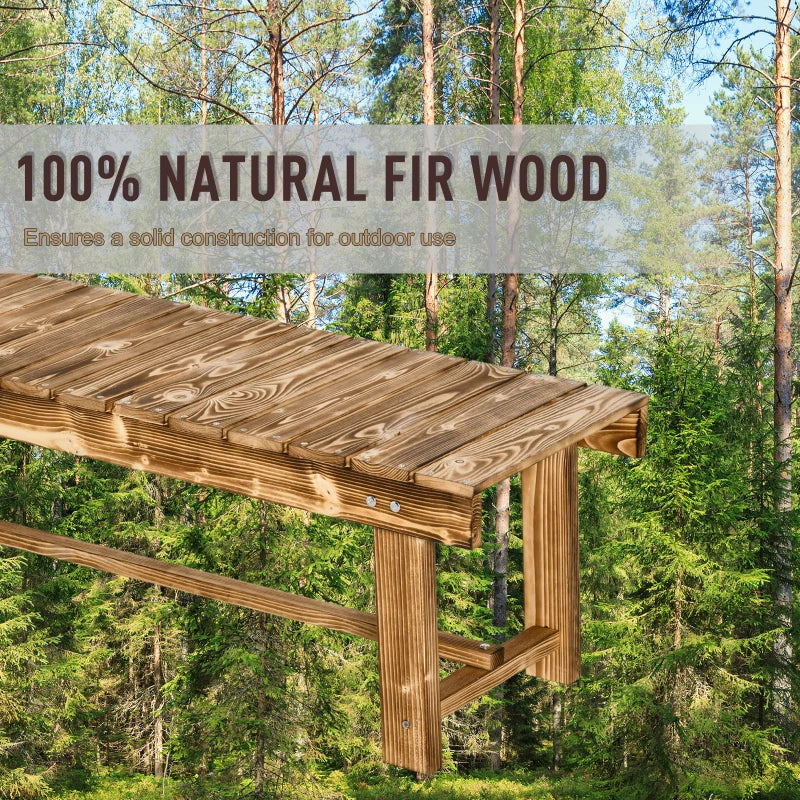 Carbonised Fir 2-Seater Wooden Garden Bench 110x38x35 cm