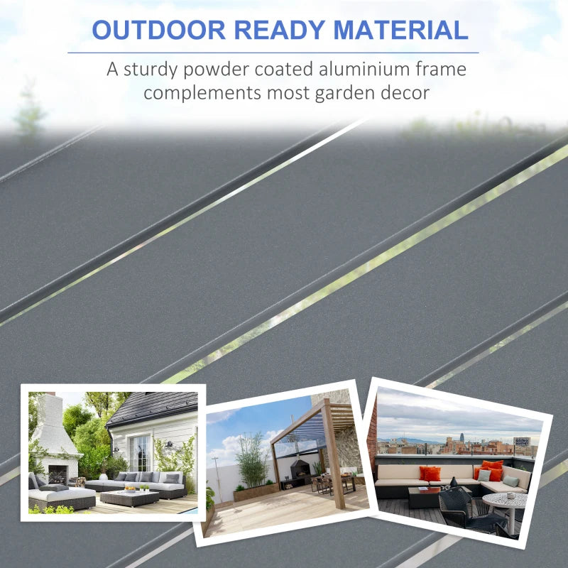 Grey Aluminium Corner Sofa Set With Fire Pit Table