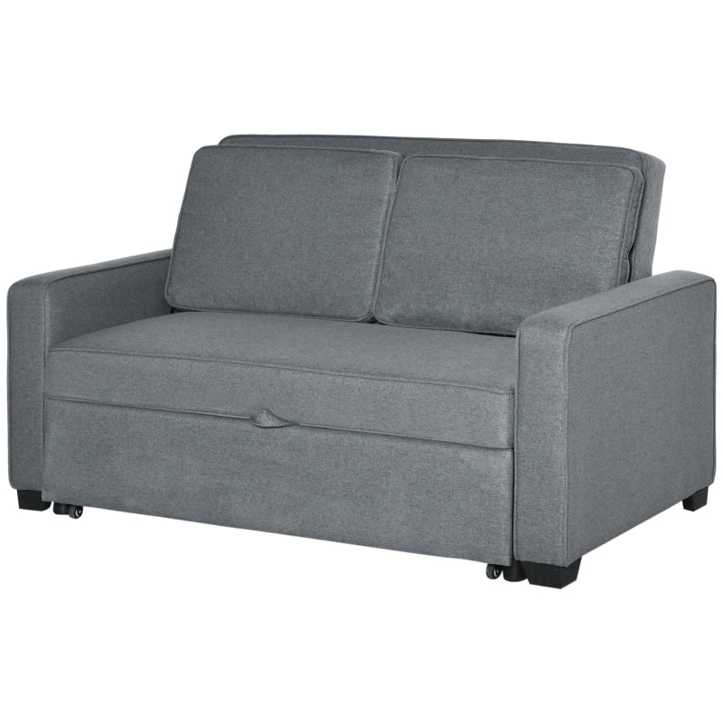 Grey Click Clack Double Sofa Bed with Adjustable Backrest for Living Room and Bedroom Comfort