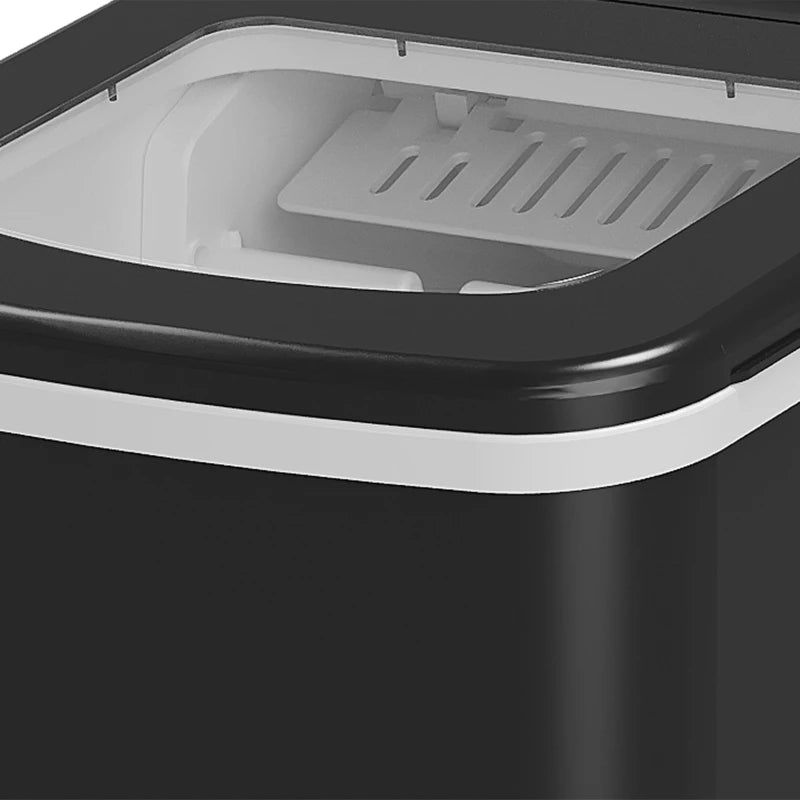 12kg Countertop Ice Cube Maker - Black Ice Machine with Scoop for Home & Party Use