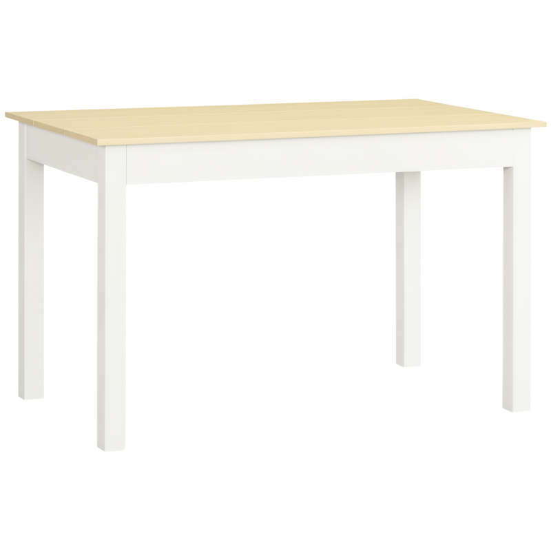 Modern Oak Dining Table for 4-6, Wood Effect Top, Sturdy Thick Legs, 120x70x75cm, Ideal for Kitchen & Living Room