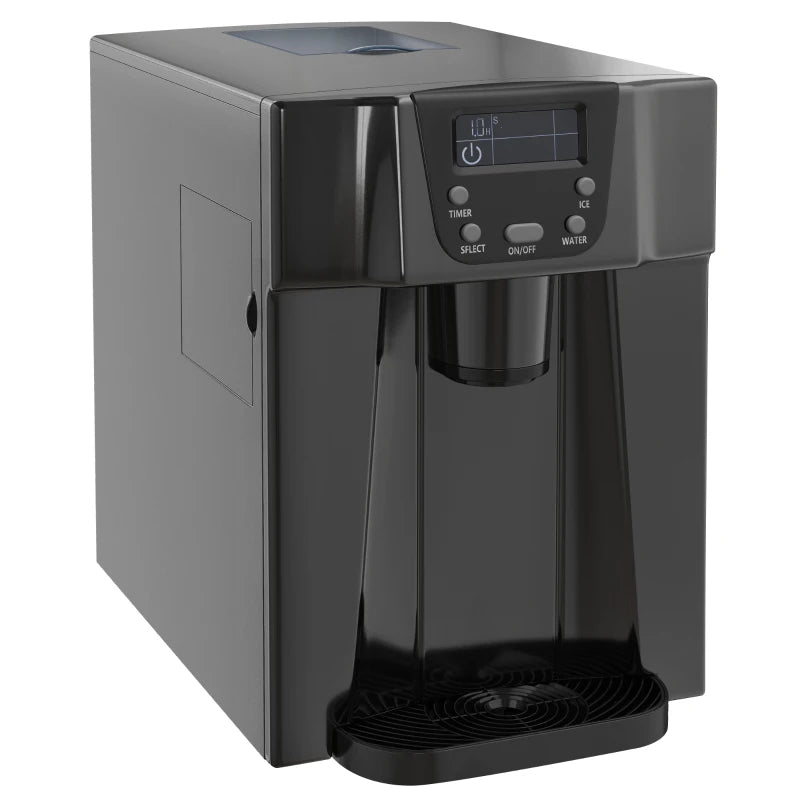 3L Ice Maker & Water Dispenser - 12kg Daily, 9 Ice Cubes in 6-10 Mins, Compact Black Ice Machine