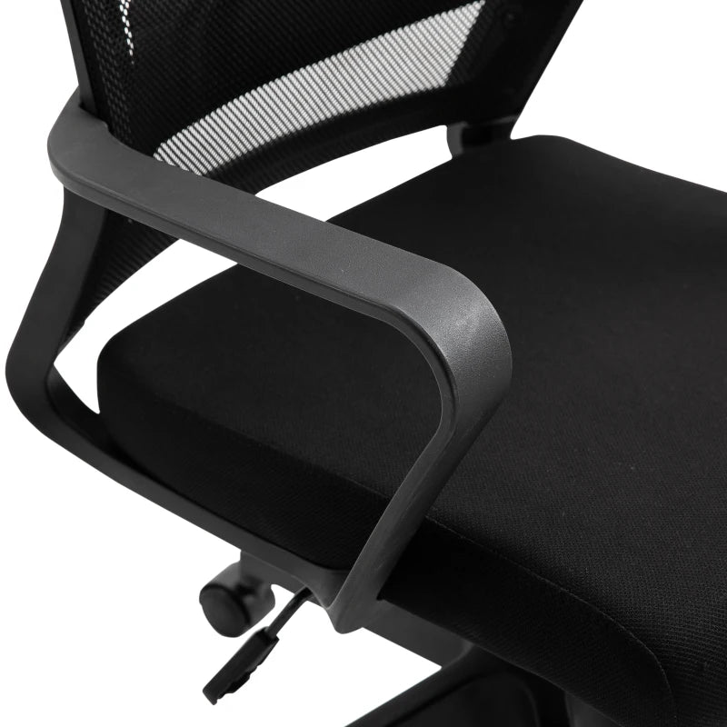 Ergonomic Mesh Swivel Office Chair with Adjustable Headrest & Lumbar Support - High Back Task Chair, Black, Adjustable Height