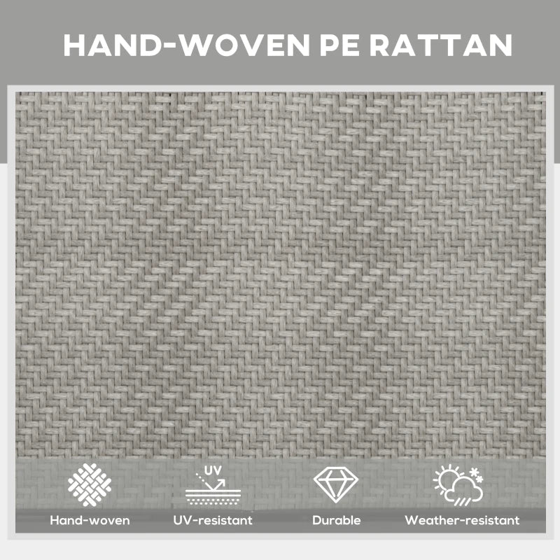 Foldable Rattan Sun Lounger - 5-Level Backrest, Recliner Chair (Mixed Grey)