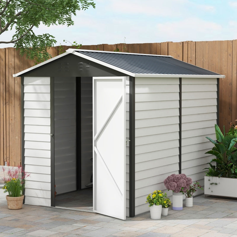 White 9ft x 6ft Metal Shed