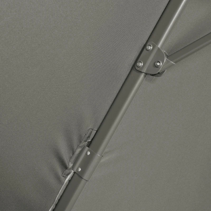 Grey 3x3m Cantilever Garden Umbrella with 360° Rotation and Tilt