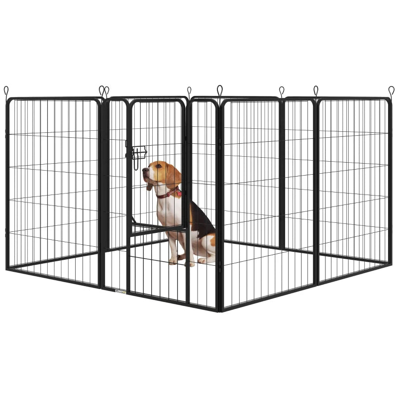 8 Panels Heavy Duty Puppy Playpen for Large & Medium Dogs - Indoor/Outdoor Use, Black Pet Play Yard