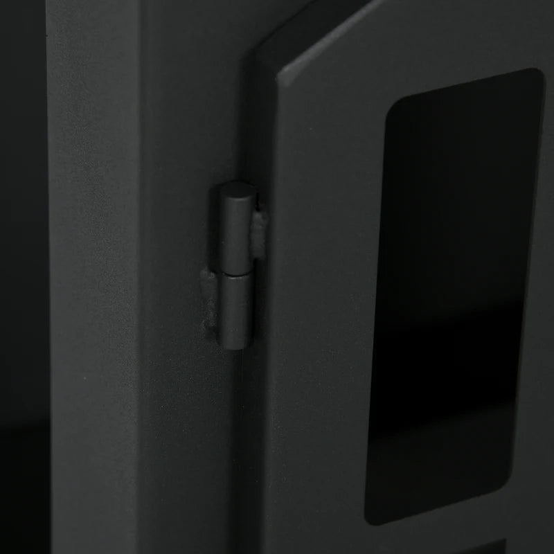 Freestanding Bioethanol Fireplace Stove with Stainless Steel Snuffer 0.9L Tank Indoor Use Black