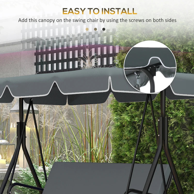 Dark Grey Swing Canopy Replacement for 2/3 Seater Swing Seat