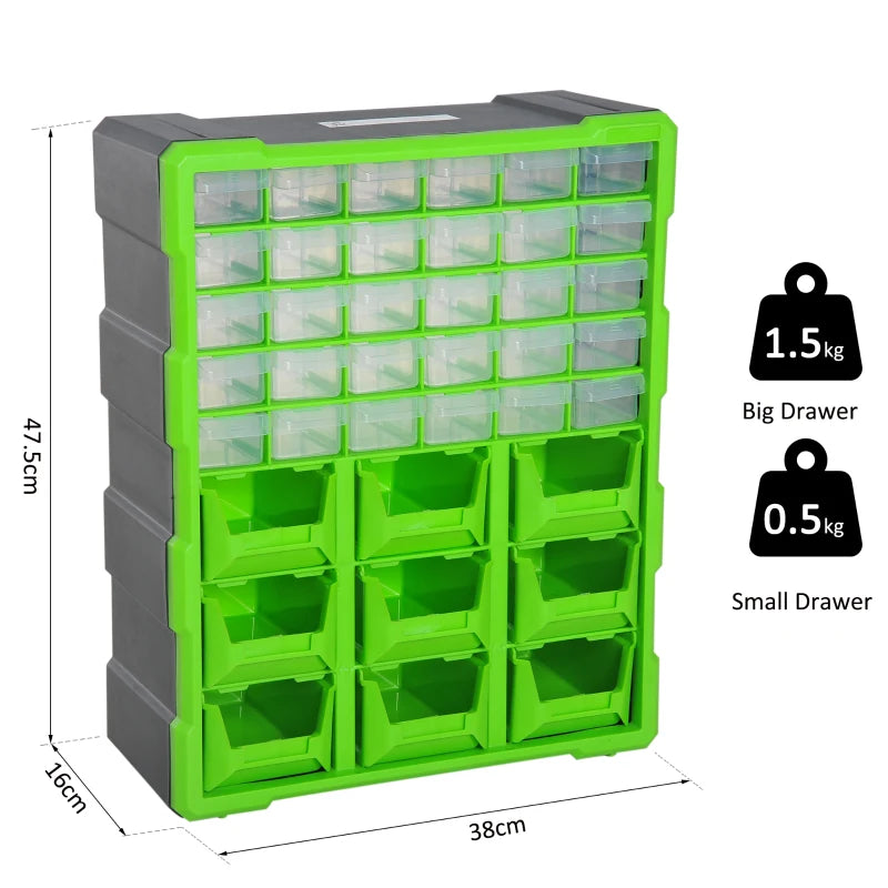 Efficient 39 Drawer Wall Mount Storage Solution