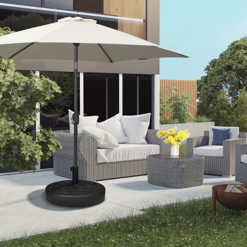 Black Garden Umbrella Stand Weight - 25kg Water or 35kg Sand Fill