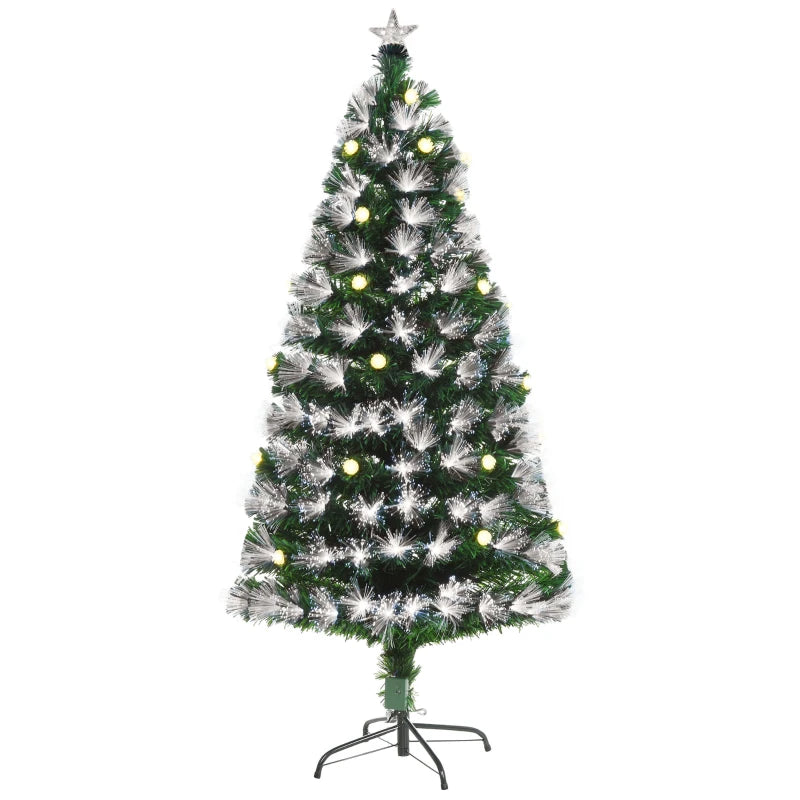 5ft Pre-Lit White Artificial Christmas Tree with 180 LEDs & Star Topper - Full Bodied Seasonal Decoration for Home