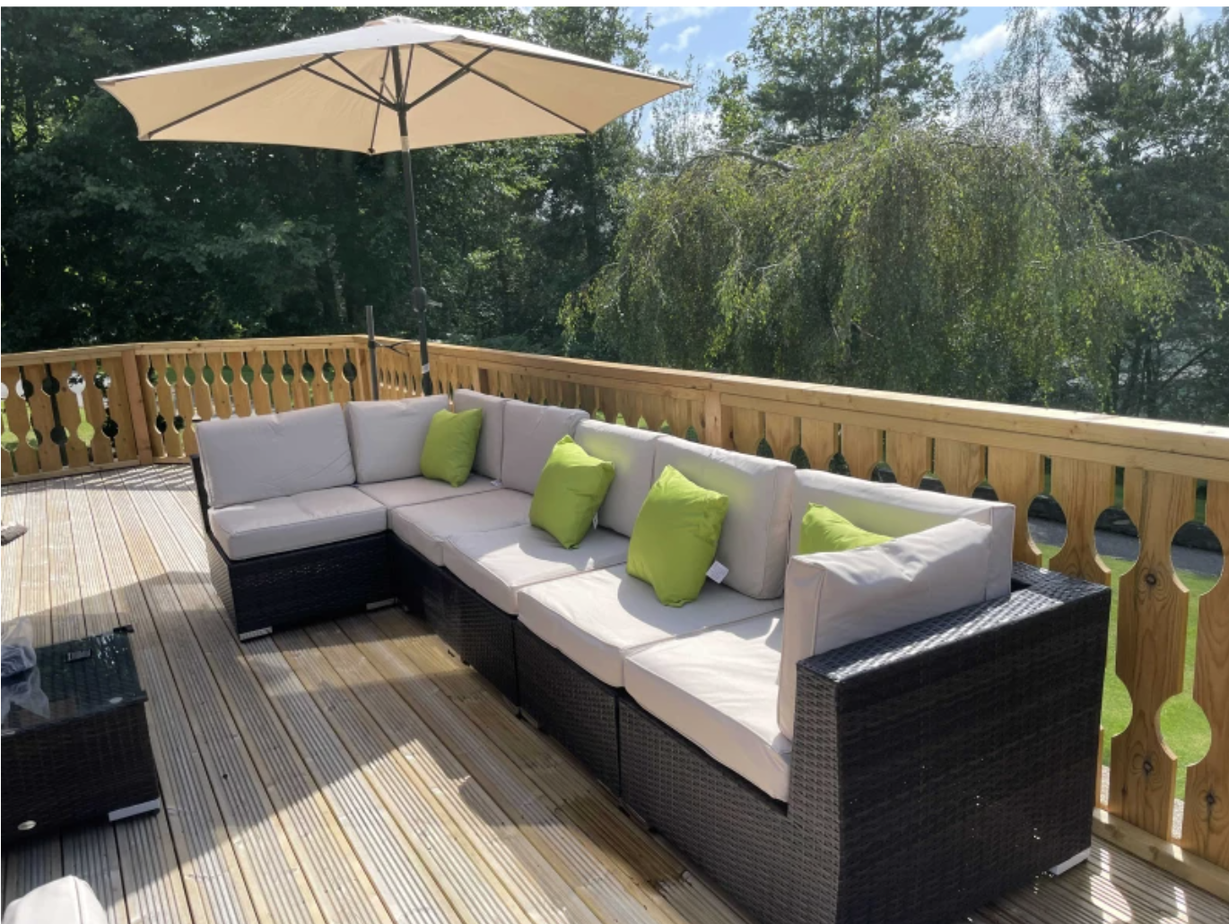 Mixed Brown 8-Piece PE Rattan Corner Sofa Set with Luxe Cushions and Glass Top Table