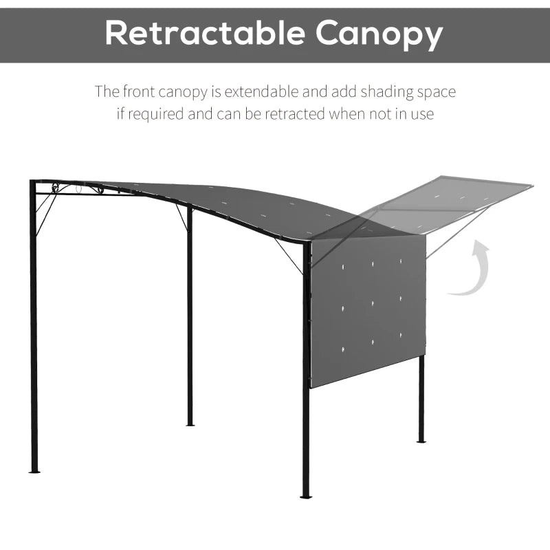 Charcoal Grey Metal Patio Gazebo Awning 3x2.5m