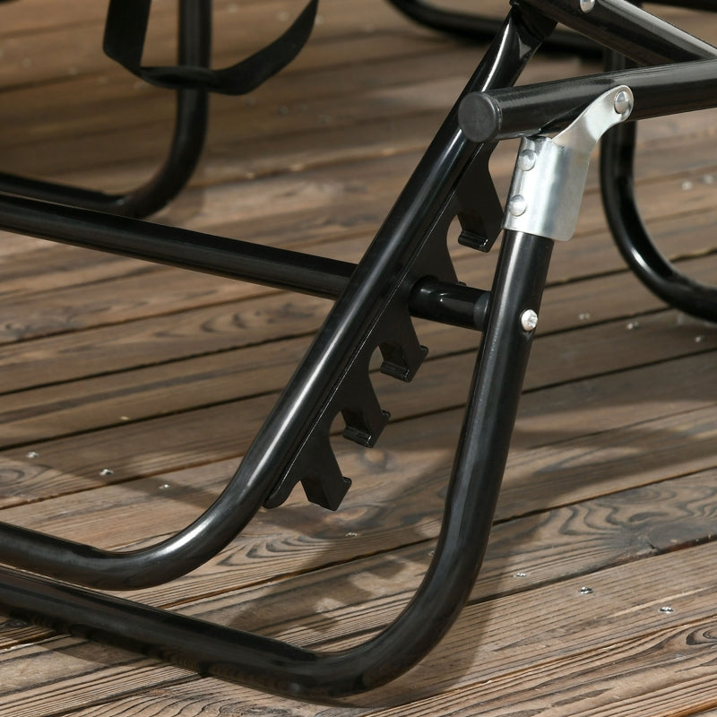 2 Piece Dark Grey Folding Sun Loungers with Canopy - Adjustable Recliner Garden Chairs with Side Pocket, Steel Frame and Breathable Mesh for Outdoor, Pool, Beach, Garden