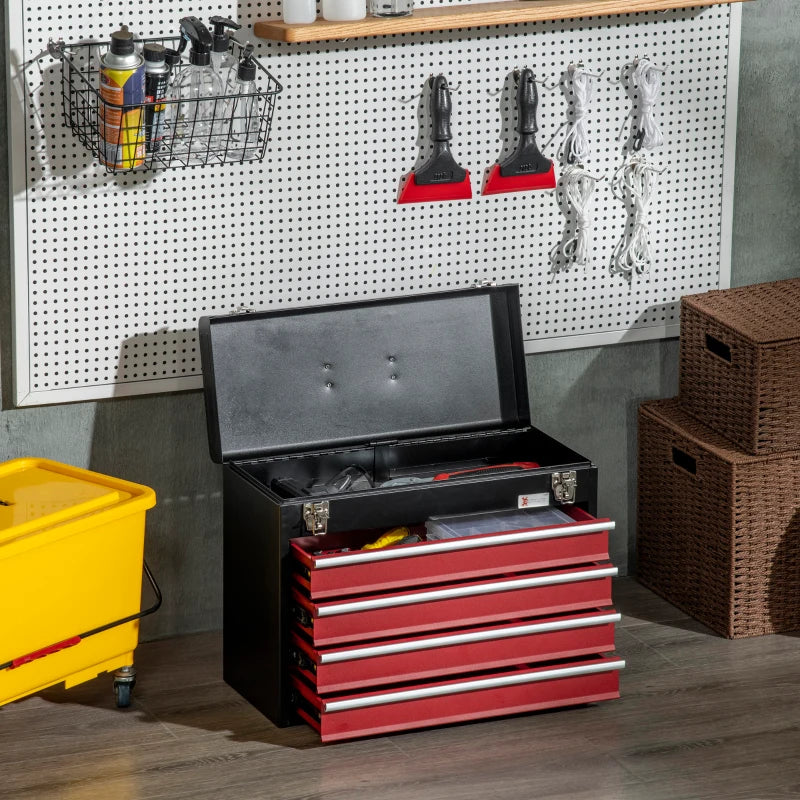 4 Drawer Lockable Tool Chest for Organizing