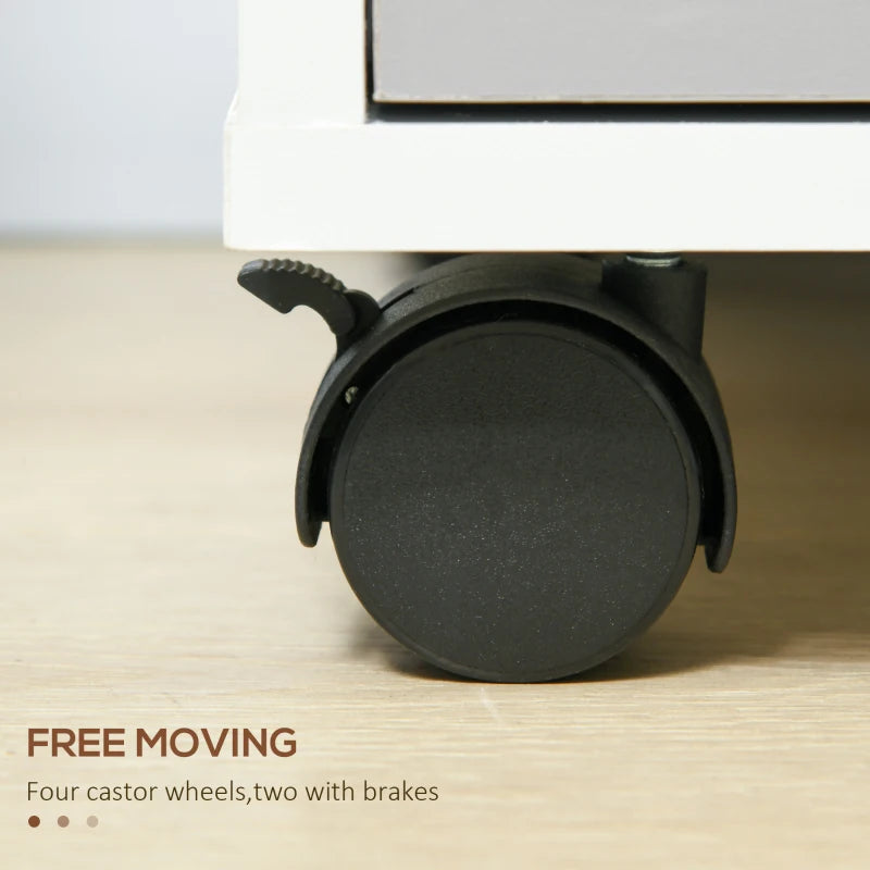 Secure Three-Drawer Locking Filing Cabinet in Stylish Grey and White - Perfect for Home or Office Organization