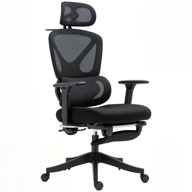 Ergonomic Adjustable Office Chair - Comfortable Black Desk Chair for Home & Office Use, Lumbar Support, Height Adjustable