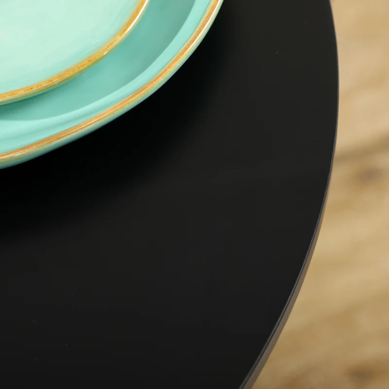 Minimalistic Black Dining Table for Two - 75H x Φ70cm Modern Design Perfect for Small Spaces