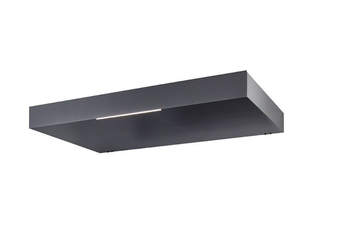 160x90cm Aluminium Canopy With LED Light Strip - Anthracite Grey