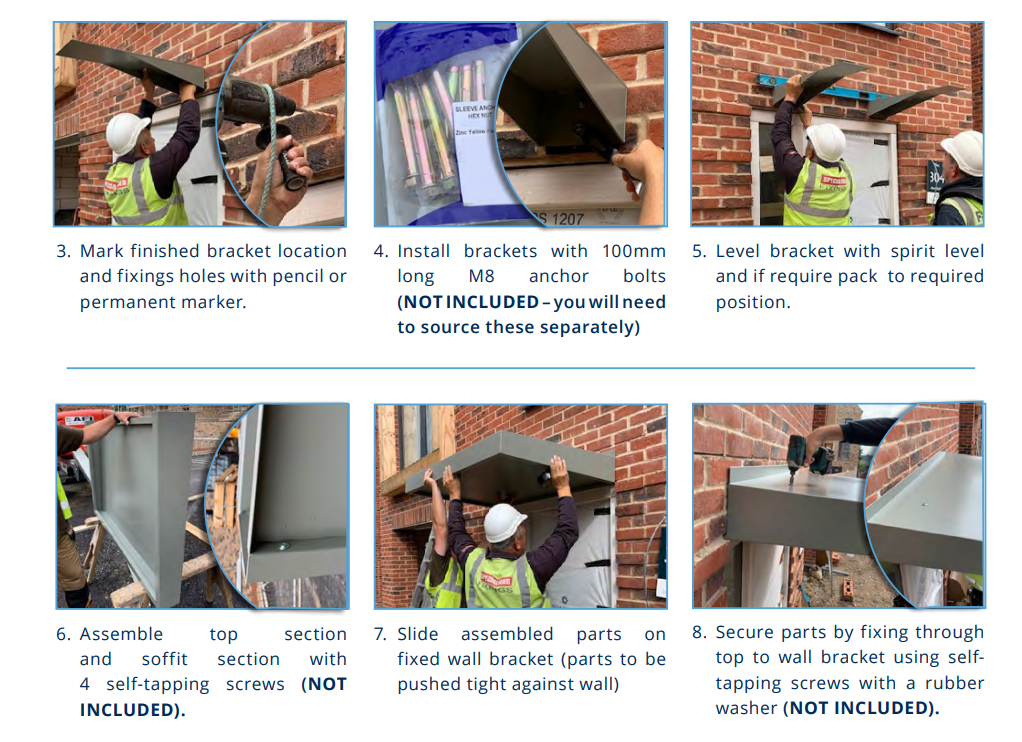 Alumasc Skyline CA160 Finchley Aluminium Door Canopy - All Colours