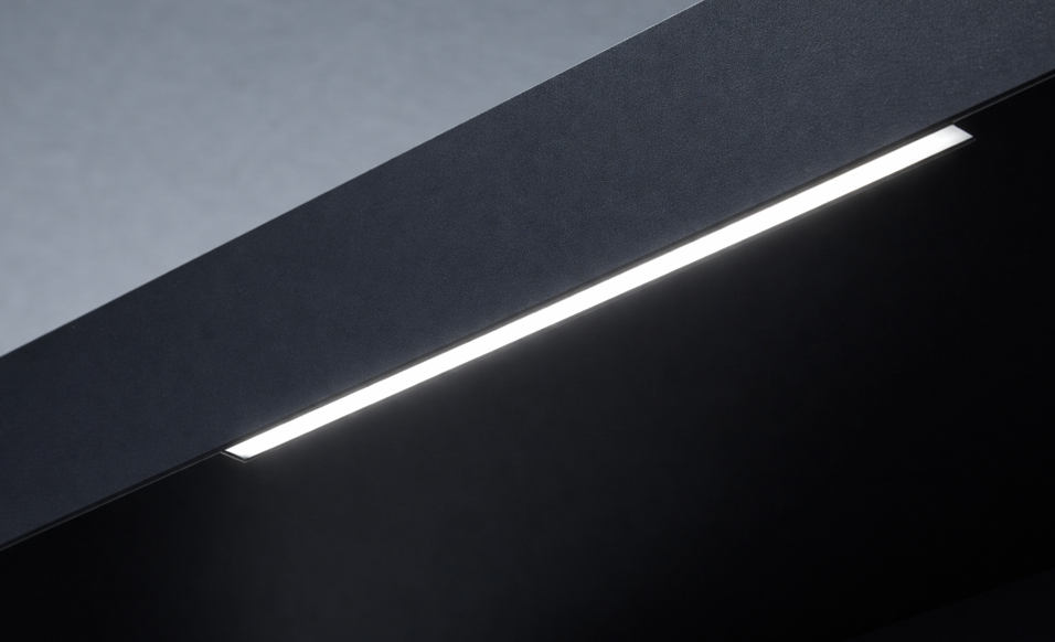 Black 250x90cm Aluminium Canopy With LED Light Strip & Side Panel - (Left or Right)