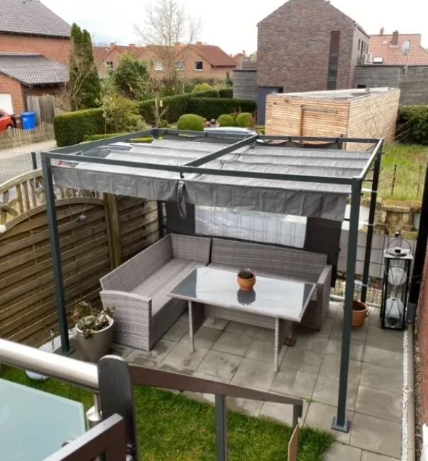 3m x 2m Grey Metal Pergola