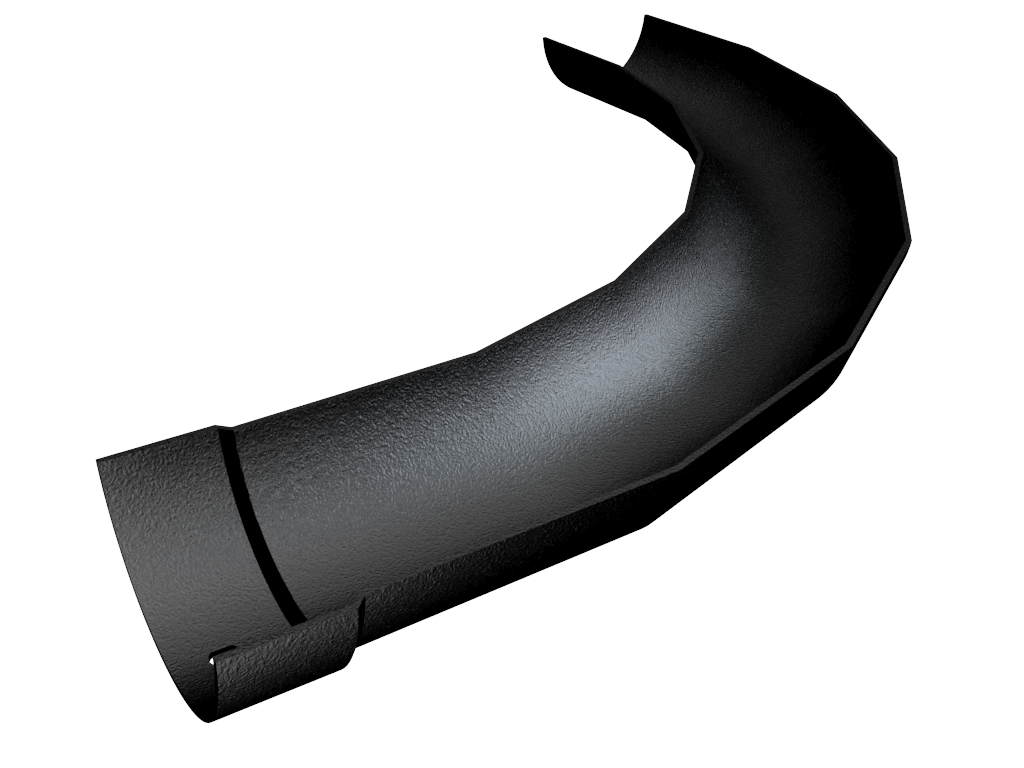 100mm Cast Half Round Gutter Facetted Radius 1m