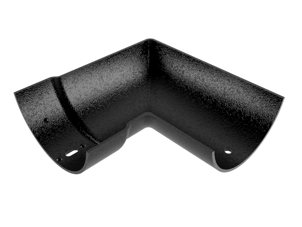 114mm Cast Aluminium Black 90 Degree Internal Angle