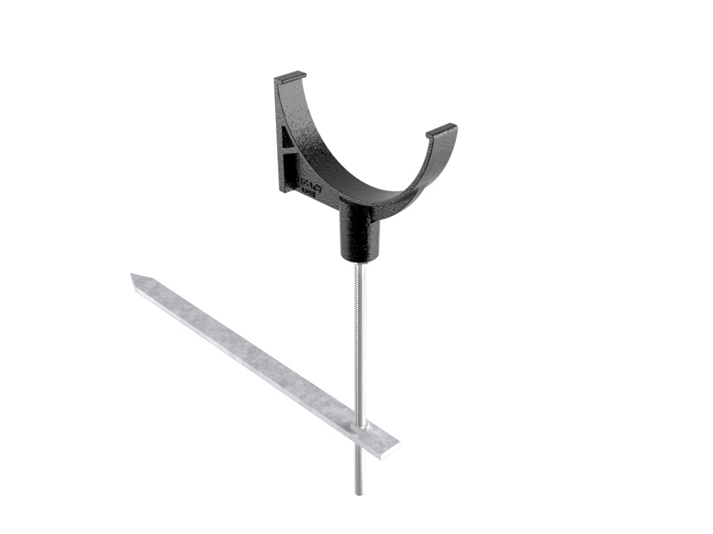 150mm Cast Aluminium Black Rise And Fall Bracket - Includes Spike