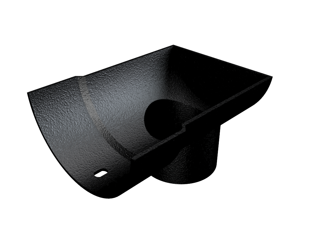 114mm Cast Aluminium Black 76mm External Stopend Outlet