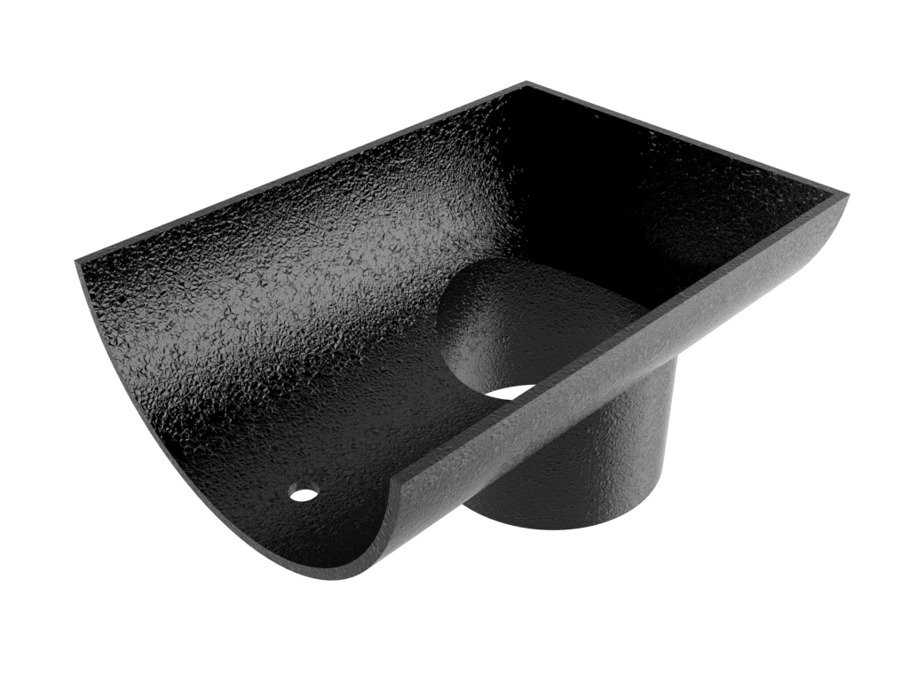 114mm Cast Aluminium Black 76mm Internal Stopend Outlet