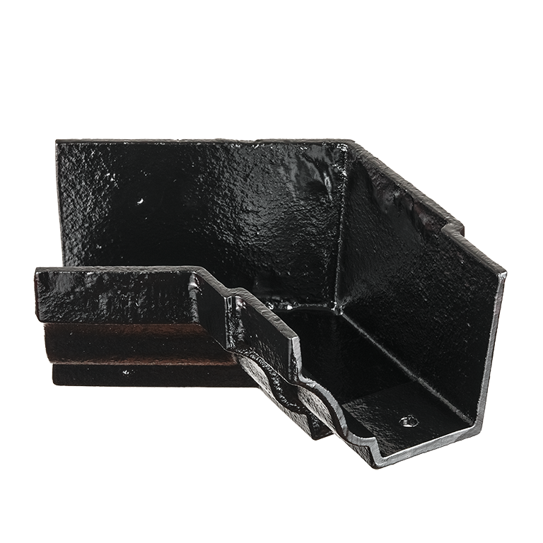 Cast Iron 5x4" Moulded Ogee Gutter 135 Degree Internal Angle Painted
